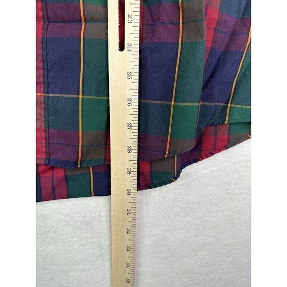 Gant Mens Size Large Red Green Foxhunt Plaid Button Up Long Sleeve Shirt - Picture 9 of 9